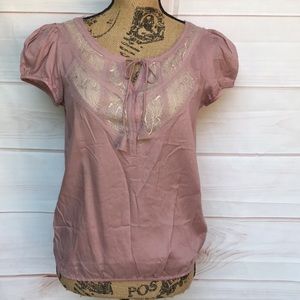 American Eagle NWOT Lilac Lace Blouse Small